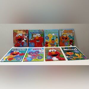 Sesame Street Books Elmo Bert Ernie Oscar Big Bird Murray Zoe- Lot Of 8